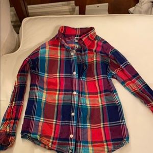Boys janie and jack plaid dress shirt Sz 7